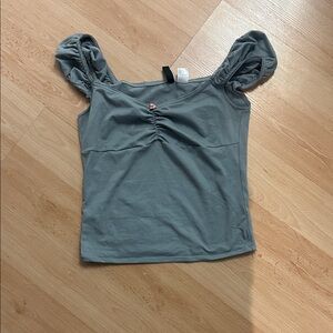 Women's Gray Ruched Top